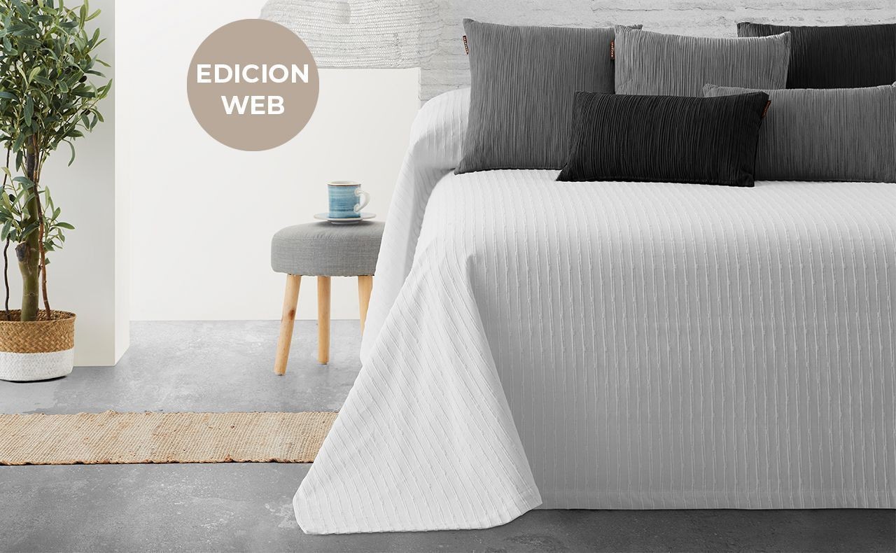 CUBRESOFA DE TEJIDO BAMBU Y COLOR GRIS