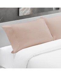 Funda almohada algodón percal 200 hilos nude