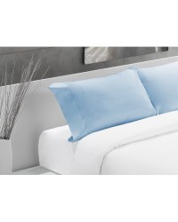 Funda almohada algodón percal 200 hilos azul